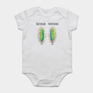 Bacterium and Fronterium silly paramecium bacteria pun meme Baby Bodysuit